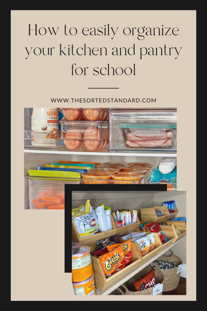 kitchen and pantry organization containers for back to school. www.thesortedstandard.com